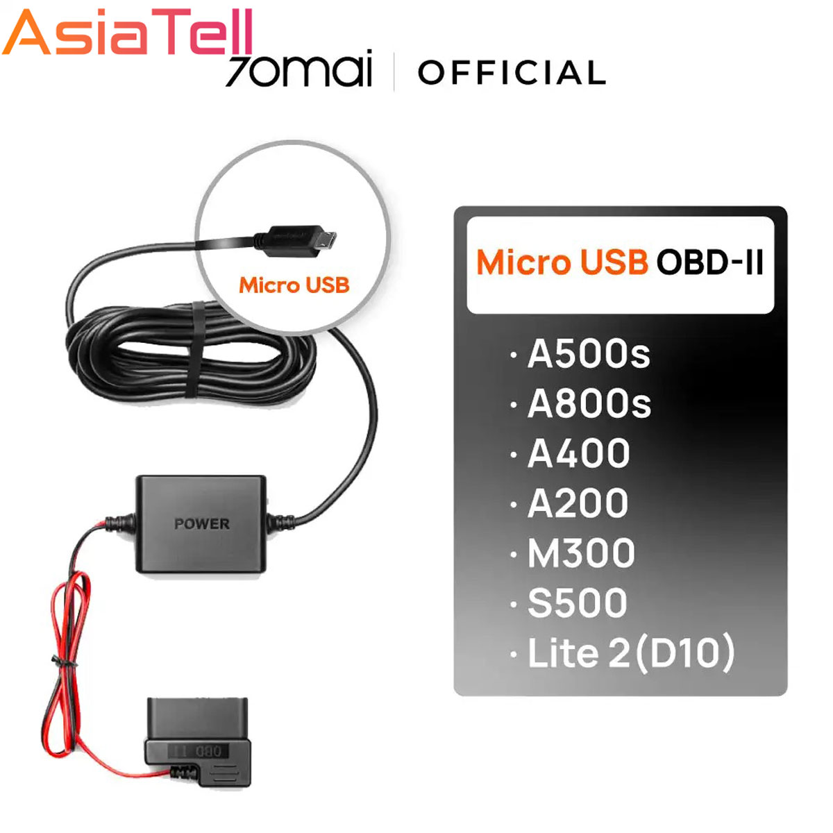کیت سخت افزاری دوربین ماشین 70mai Hardwire Kit OBD01